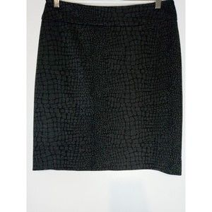 Halogen Pencil Womens Crocodile Pattern Black & Gray Skirt, Size 10